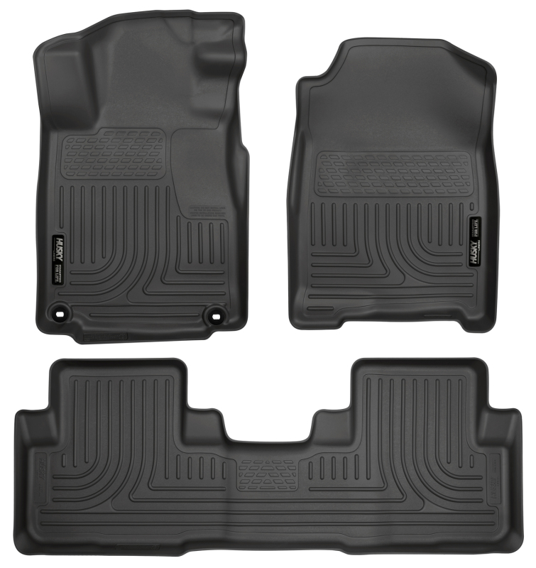 Honda CR-V Floor Liners - Front + Rear - Husky Liners - WeatherBeater Combo - Black - 2012